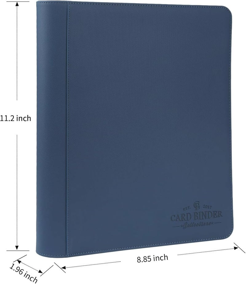 CARDBINDER Toploader Binder,Toploader Hard Cases, 4-Pocket Pages Sleeves Hold up 128 Cards.Toploader Card Binder with Sleeves for “3×4” rigid，Card Holder(blue) - Image 2